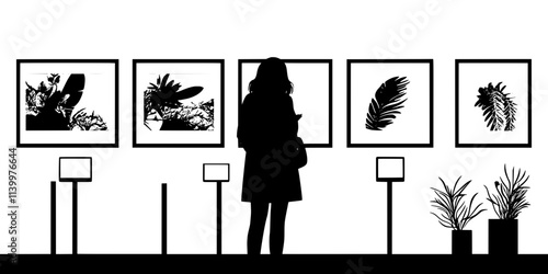 A person stands near a language exhibition during a cultural festival event, Vectorized Art