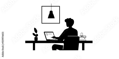 A person submitting an assignment for an online language class, Vectorized Art