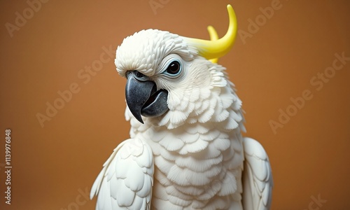 White cockatoo studio background stylish bird quirky portrait photo