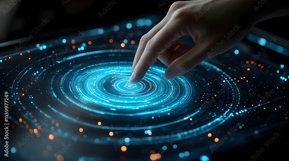 Digital Interface 3D Illustration