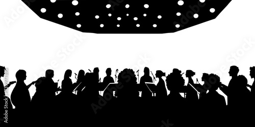 A vocal group harmonizing together in a spacious hall without instrumental accompaniment, Vectorized Art
