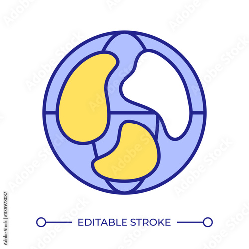 Air masses RGB color icon. Global atmospheric phenomena studying. Meteorology science. Weather and climate researching. Isolated vector illustration. Simple filled line drawing. Editable stroke