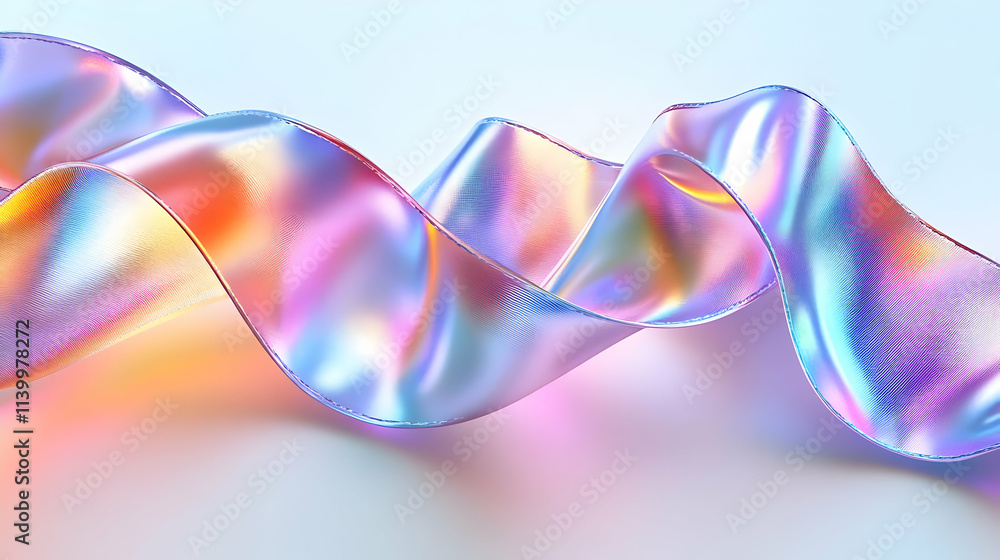 Abstract 3D Render of Iridescent Ribbon Abstract 3D Render of Iridescent Ribbon