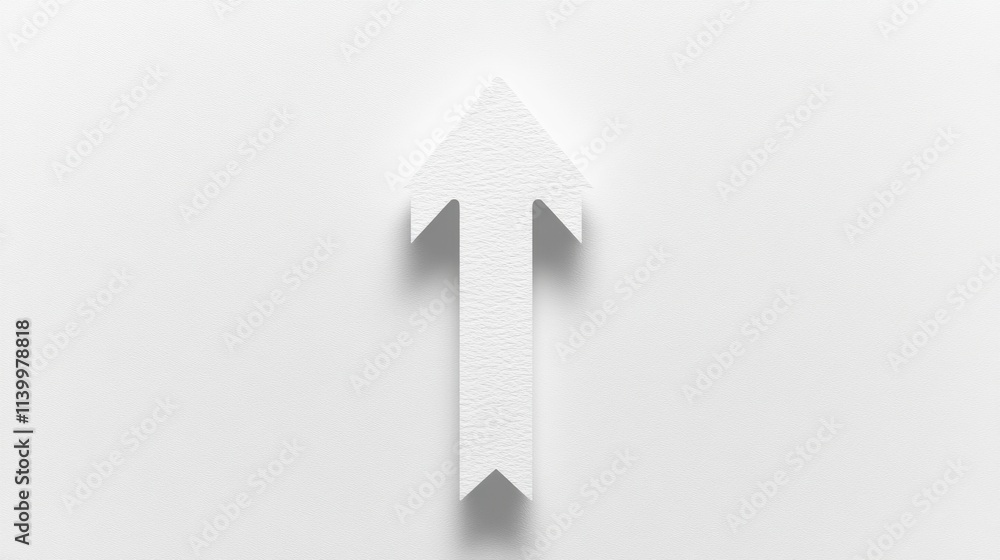 White Arrow on Textured White Wall White Arrow on Textured White Wall