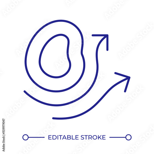Air masses movement RGB color icon. Controlling atmospheric conditions. Aerology science research. Weather forecasting. Isolated vector illustration. Simple filled line drawing. Editable stroke