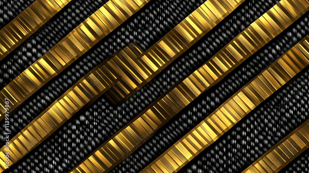Fototapeta premium Abstract Gold and Black Diagonal Stripes Background Illustration