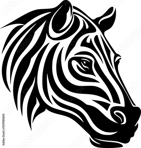Hippopotamus | Black and White Vector illustration