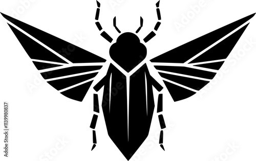 Beetle - Black and White Isolated Icon - Vector illustration