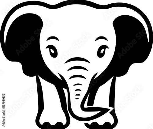 Elephant - Minimalist and Flat Logo - Vector illustration