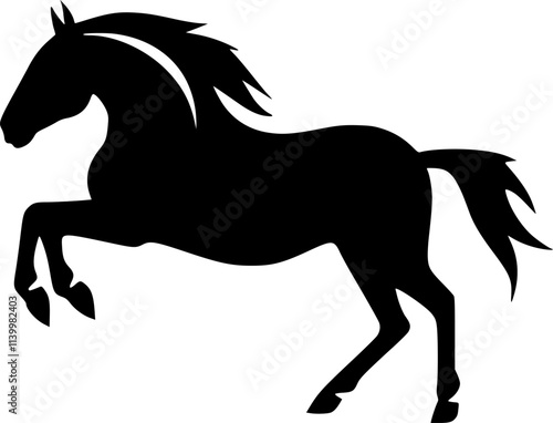 Horse - Black and White Isolated Icon - Vector illustration