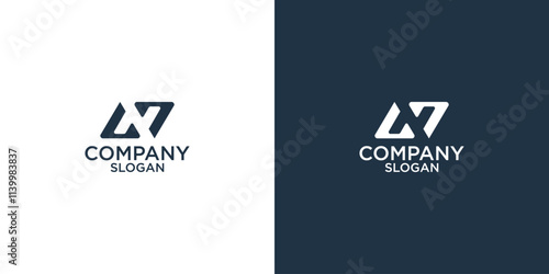 initial n abstract monogram logo design vector