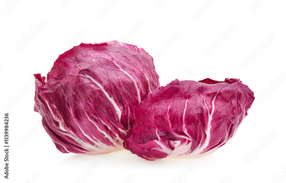 Radicchio leaf, red salad isolated on white Radicchio leaf, red salad isolated on white