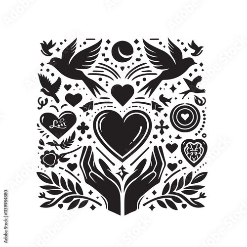 Love Svg silhouette vector design