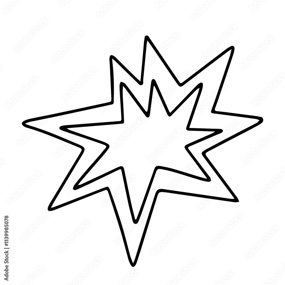 Vector. Doodle comet, star. explosion. Design element Vector. Doodle comet, star. explosion. Design element