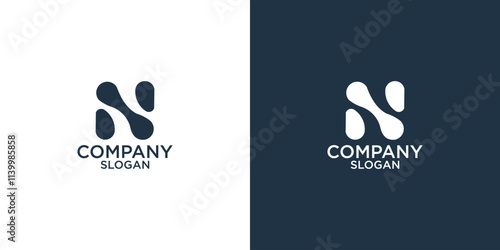 initial n abstract monogram logo design vector