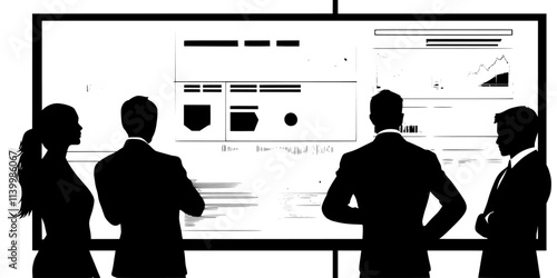 Several individuals studying the board layout, analyzing available options for their next turn, Vectorized Art