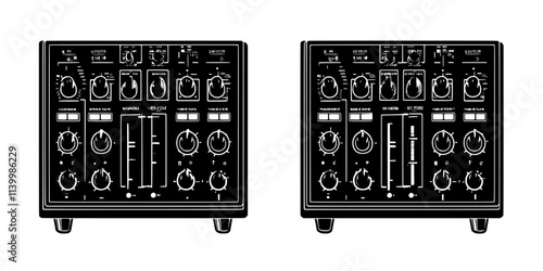 Stereo imaging plugins shifting audio positions across left and right channels, Vectorized Art
