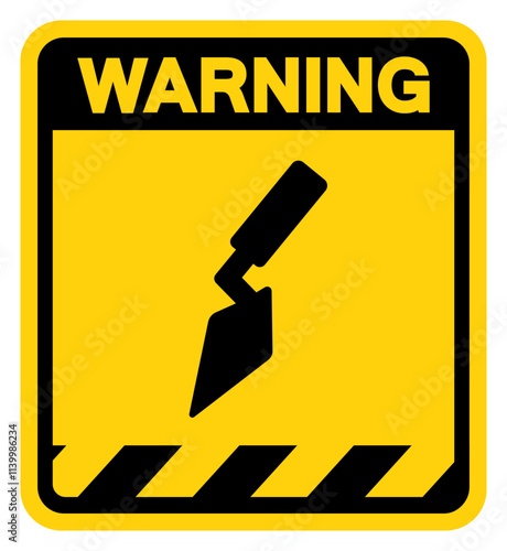 Masonry Trowel Warning Sign, Vector Illustration, Isolate On White Background Label. EPS10