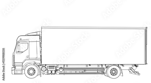 truck sketch graphic symbol 3d illustration