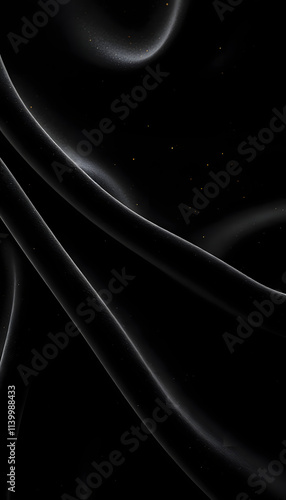 black velvet fabric, black abstract background with gold dust isolated . Shades of white., png