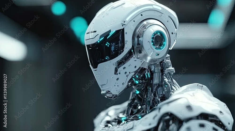 Futuristic Robot Head Advanced Technology Design Futuristic Robot Head Advanced Technology Design