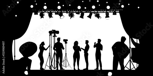 A backstage moment where actors share their thoughts before a performance, Illustration