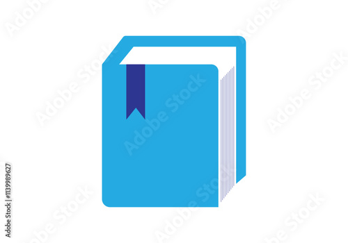 Realistic Book with Bookmark and Pages Turning, High-Quality Vector Design for Writers, Readers, and Literature Enthusiasts