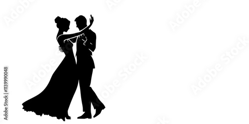 A dance instructor teaching basic steps to beginners in a ballroom class, Illustration