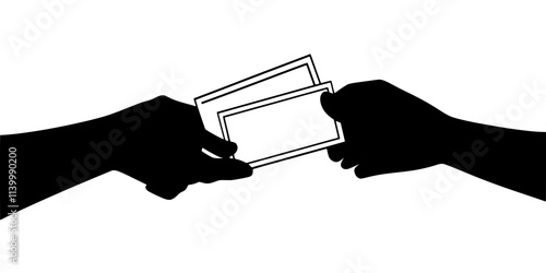 A first-day cover being passed between two collectors during a small gathering, Illustration