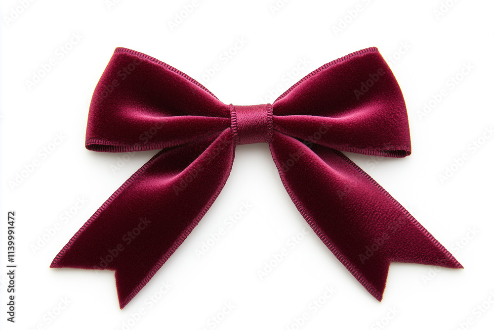 burgundy red velvet bow on white background burgundy red velvet bow on white background