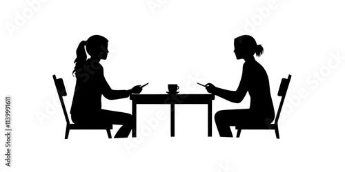 A person engaging in a dialogue with a language instructor during practice, Illustration