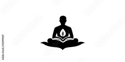 A person engages in language learning activities at a cultural festival, Illustration