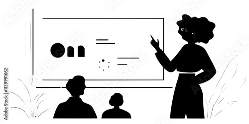 A person giving a short presentation in a foreign language to the class, Illustration
