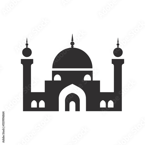 Mosque vector Illustration, white background, creative design.