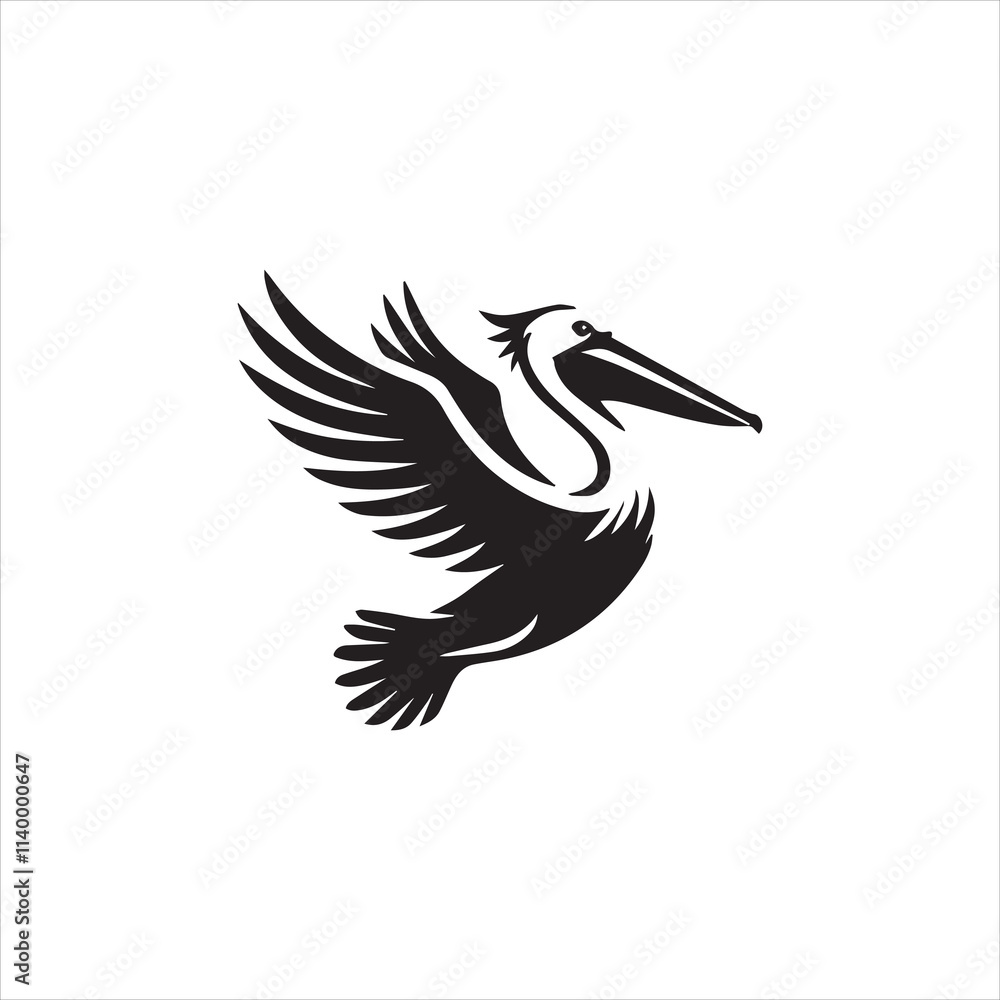 Obraz premium illustration of a pelican in flight