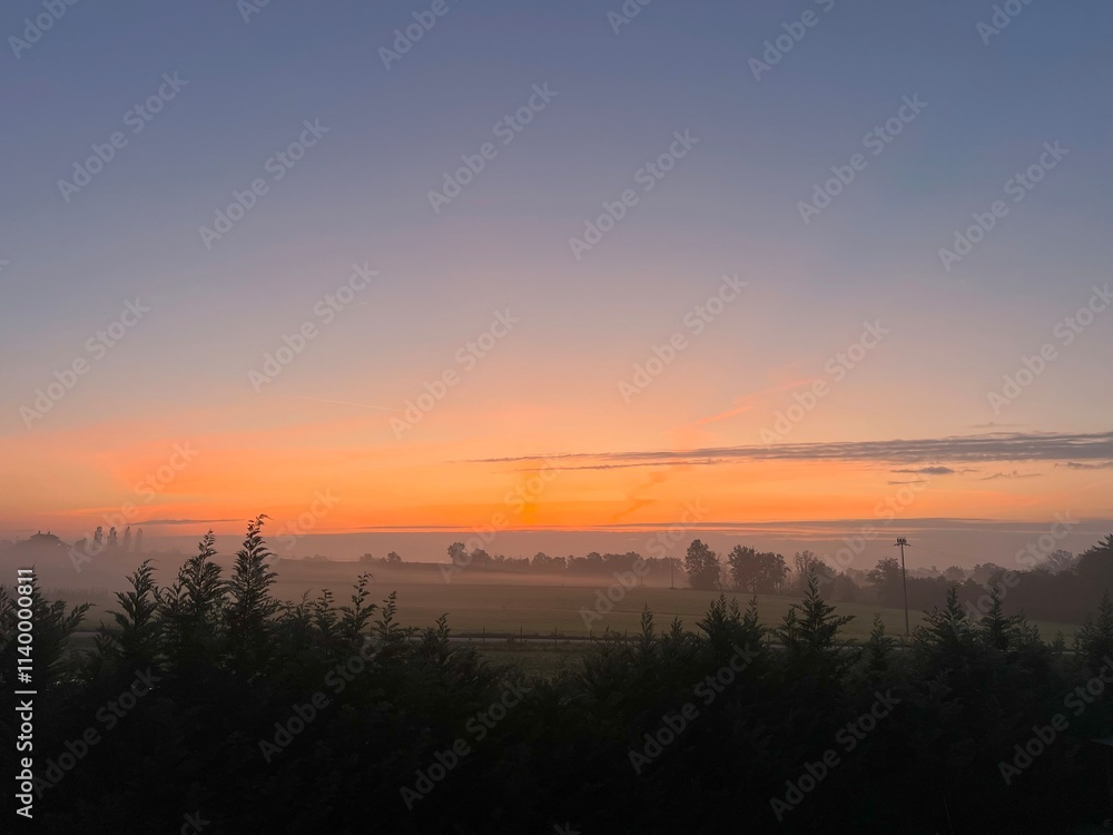 sunrise over the hield