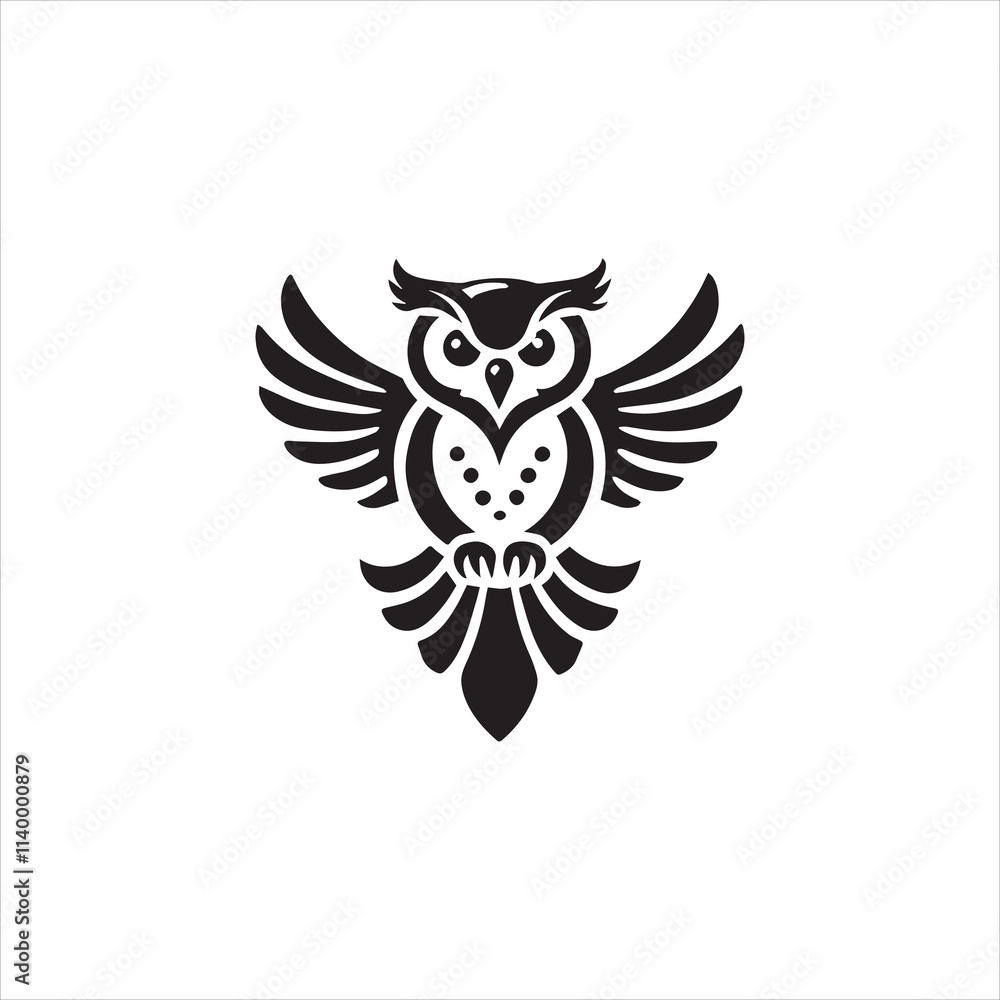 Fototapeta premium eagle owl with a crown