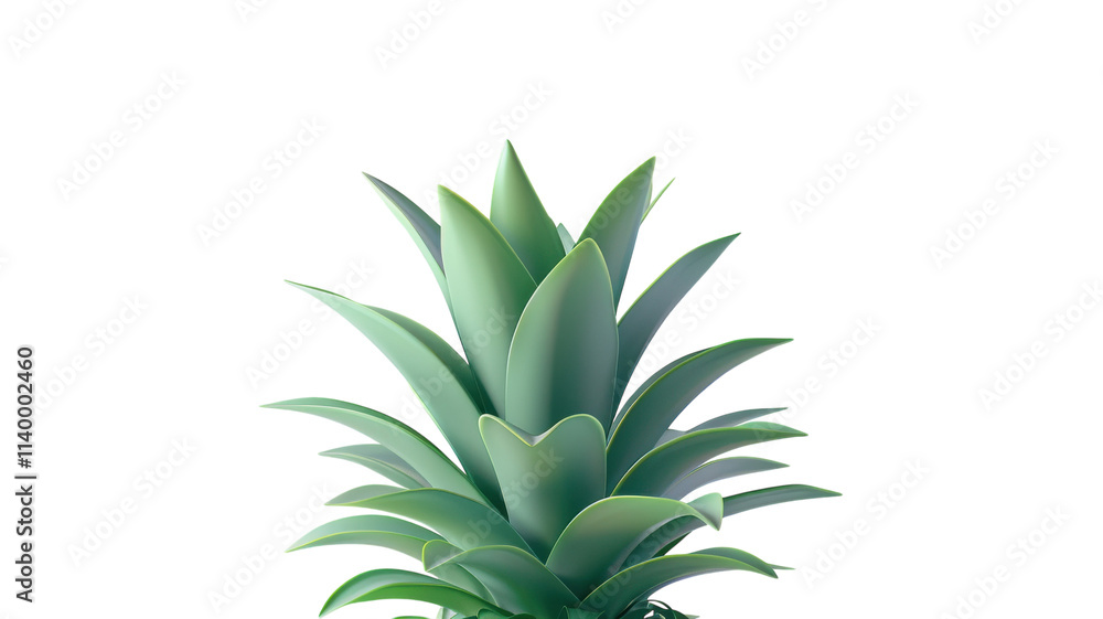 Vibrant green pineapple showcased against a bright blue background, capturing the essence of tropical freshness and vitality Vibrant green pineapple showcased against a bright blue background, capturing the essence of tropical freshness and vitality