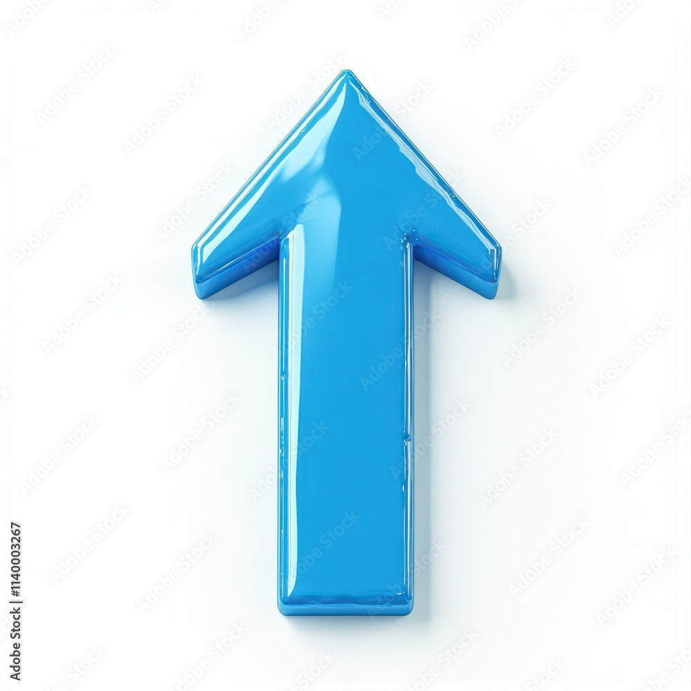 Blue upward arrow on a white background indicating a positive trend or direction in a graphic design Blue upward arrow on a white background indicating a positive trend or direction in a graphic design