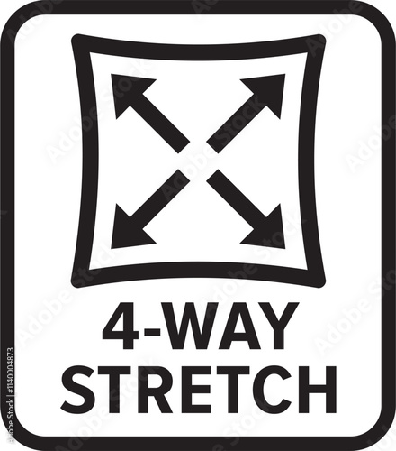 4 way stretch vector logo design. Suitable for product label