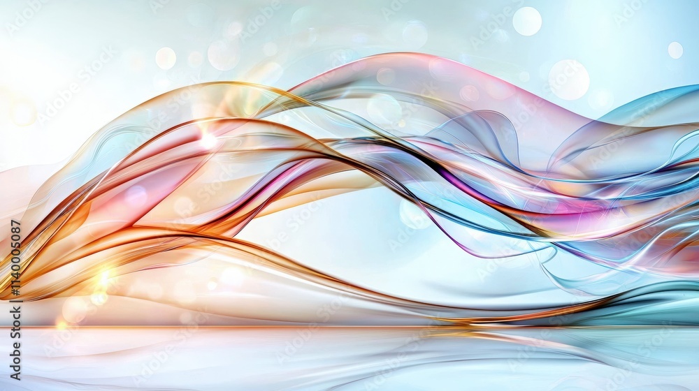 Abstract Flowing Waves Pink Blue Orange Swirls AI Art Background Abstract Flowing Waves Pink Blue Orange Swirls AI Art Background