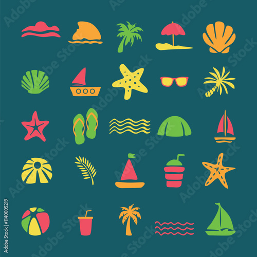 summer beach design element