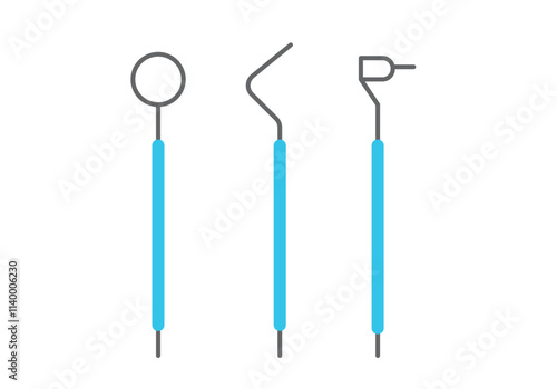 Comprehensive Dental Equipment Vector Set , Minimalist and Professional Vector Graphics for Dentistry, Hygiene, and Medical Concepts.