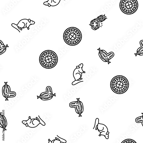 genetic engineering crispr genome vector seamless pattern thin line illustration