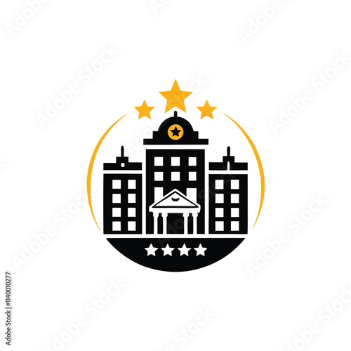 Design a timeless, elegant logo for a luxury hotel emphasizing sophistication and refined hospitality.  Include subtle crown or crest elements.