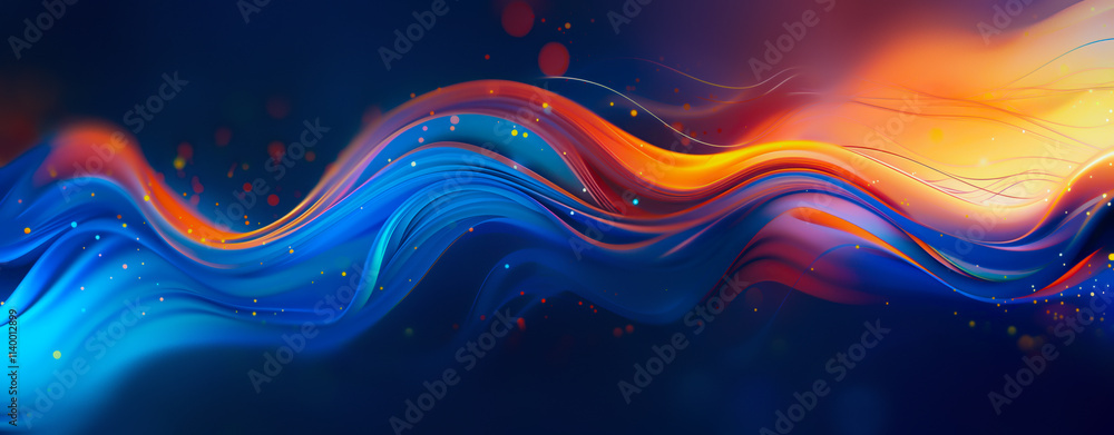 Colorful Abstract Wave Design in Motion. Generative AI Colorful Abstract Wave Design in Motion. Generative AI