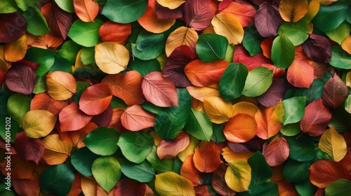 Autumn leaves falling nature close-up image vibrant colors aesthetic seasonal change