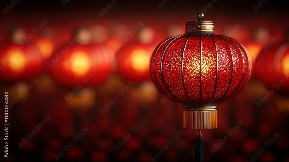 Illuminated Red Lanterns Festive Chinese New Year Celebration Illuminated Red Lanterns Festive Chinese New Year Celebration