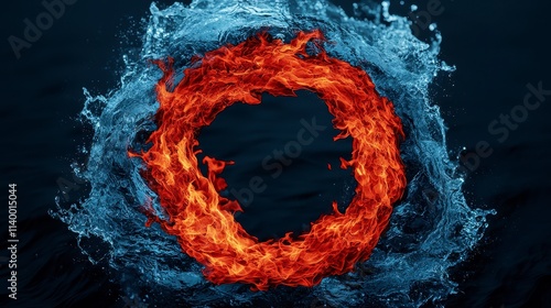 Wallpaper Mural Fiery Ring Encircled by Water A Dance of Opposites Torontodigital.ca