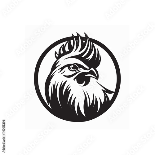 Rooster head logo Vector Image. Rooster Minimalist and Simple Silhouette Vector illustration